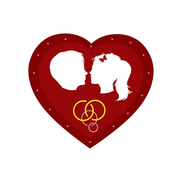 Visages de profil couple — Image vectorielle