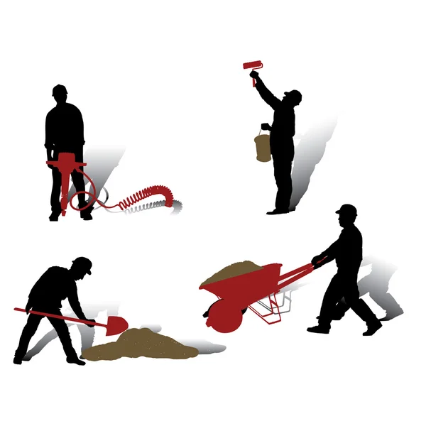 Workers silhouettes — Stock Vector