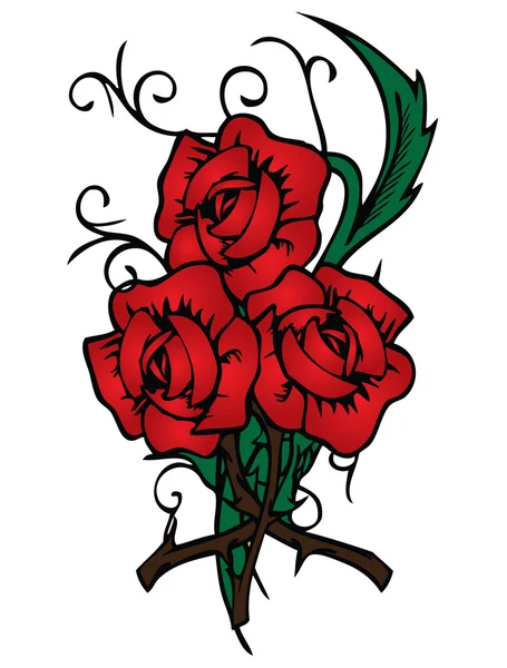 Rote Rosen — Stockvektor