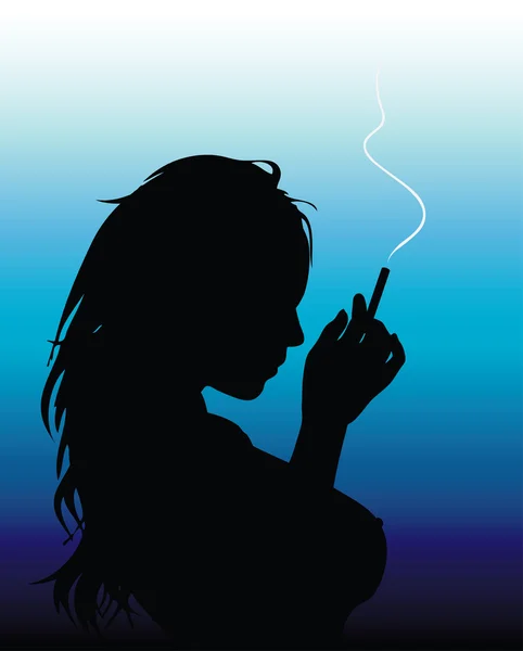 Donna fumatrice — Vettoriale Stock