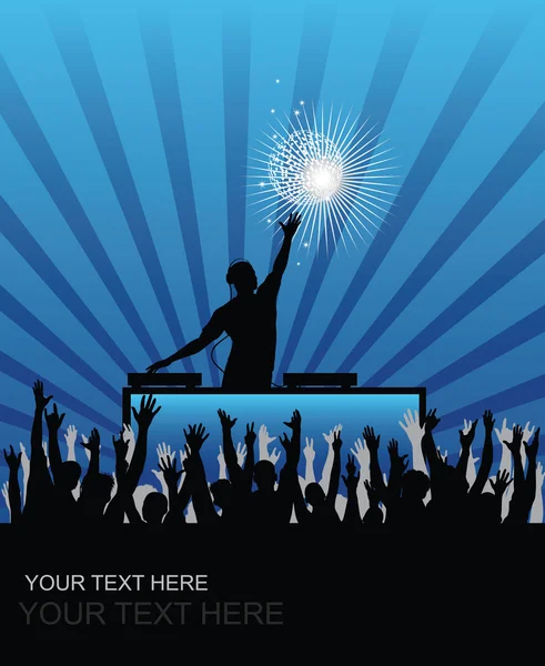 stock vector Dj cheering audience