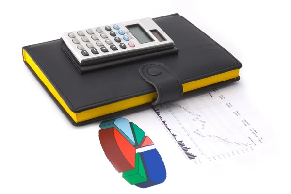 Diagram and calculator — Stock Photo, Image