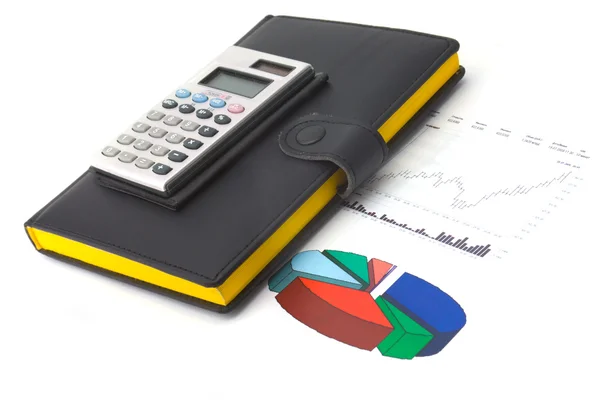 Diagrama e calculadora — Fotografia de Stock
