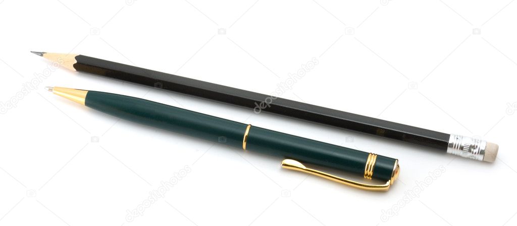 Pen and black pencil