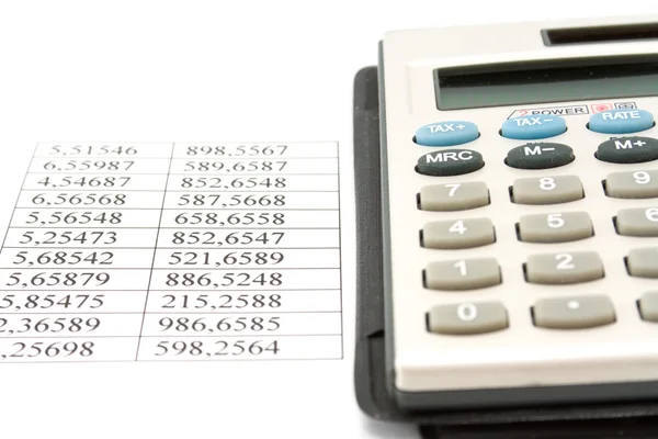 Kalkulator i danych — Zdjęcie stockowe