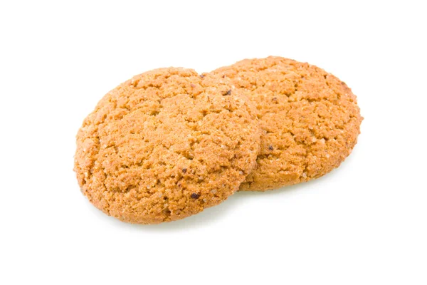Dois biscoitos secos de farinha de aveia — Fotografia de Stock