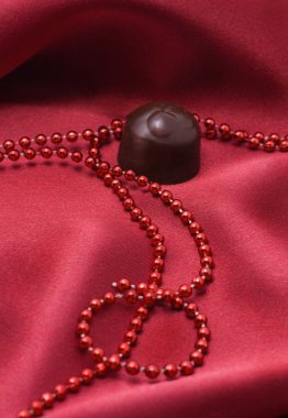 Chocolate and red beads clipart