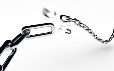 Broken chain. Weakest link. clipart