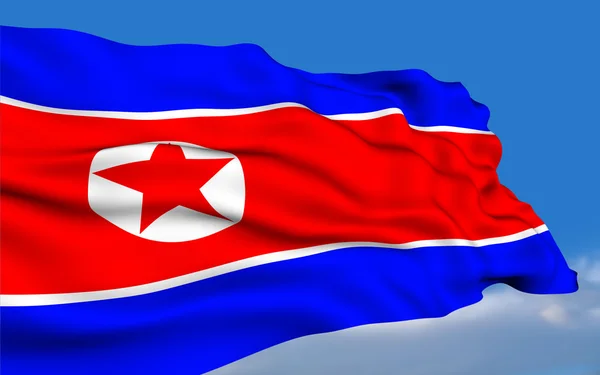 Nordkoreanische Flagge. — Stockfoto