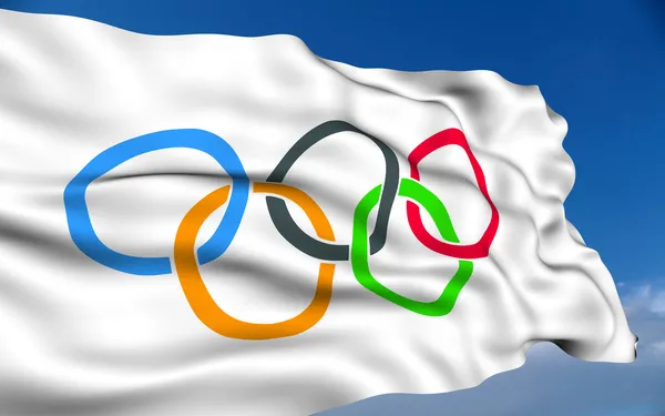 Олімпійський прапор . — стокове фото