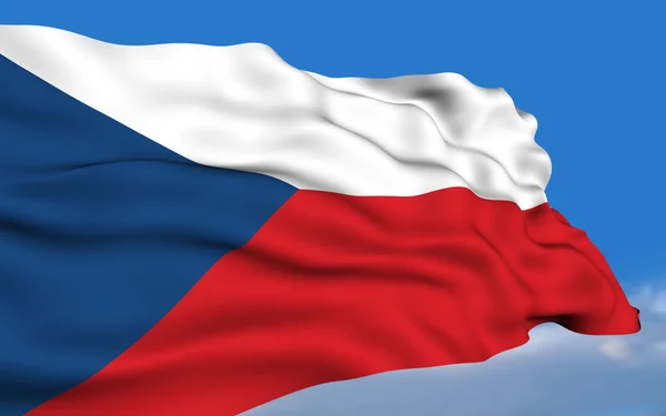 Flaga Republiki Czeskiej. — Zdjęcie stockowe