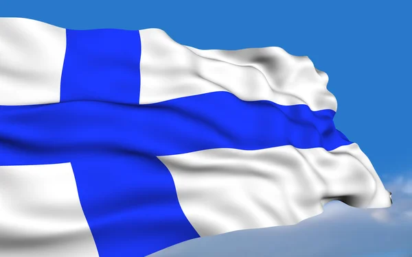 Finská vlajka. — Stock fotografie