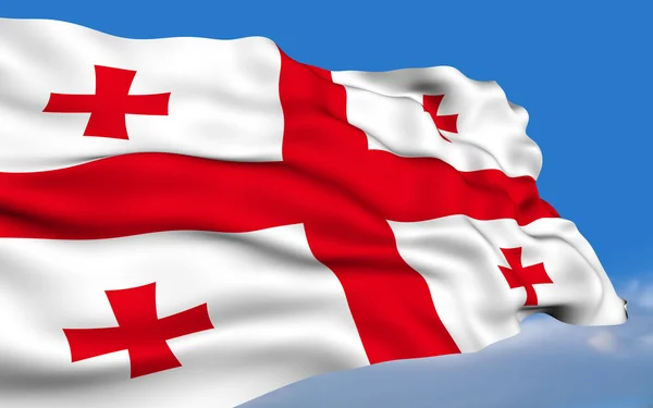 Gruzínská vlajka. — Stock fotografie