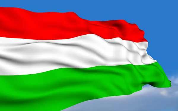 Węgierskiej flagi. — Zdjęcie stockowe