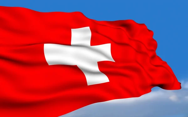 Schweiz flagga. — Stockfoto