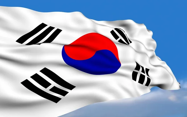 Südkoreanische Flagge. — Stockfoto