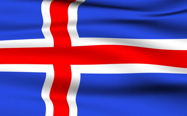 Islandská vlajka. — Stock fotografie