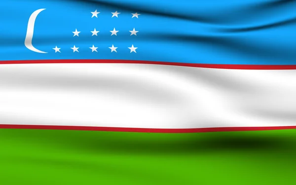Vlajka uzbecké — Stock fotografie