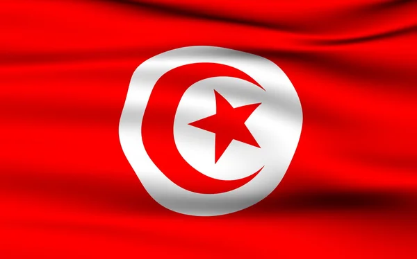 Tunisiska flaggan — Stockfoto