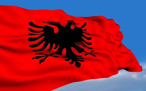 Vlajka Albanel — Stock fotografie