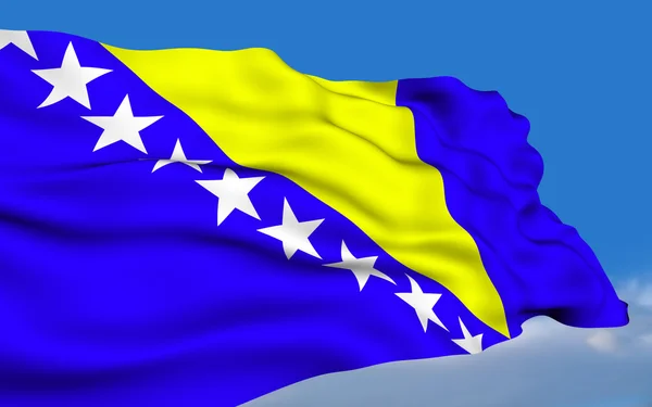 Прапор Боснії і Герцеговини брали — стокове фото