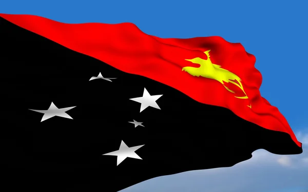 Papua nova bandeira guineense — Fotografia de Stock