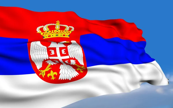 Szerb zászlót — Stock Fotó