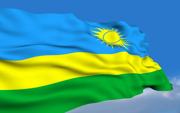 Bandeira ruandesa — Fotografia de Stock
