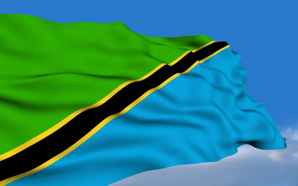 Танзанійський прапор — стокове фото