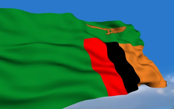 赞比亚国旗 — 图库照片