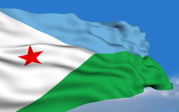 Djiboutian vlajka — Stock fotografie