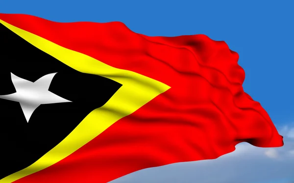 Timor Oriental bandera —  Fotos de Stock