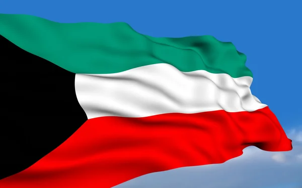 Kuwaiti flagga — Stockfoto