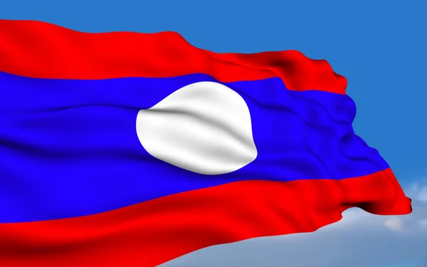 Bandeira laociana — Fotografia de Stock