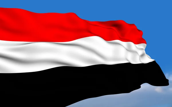 Jemenský vlajka — Stock fotografie
