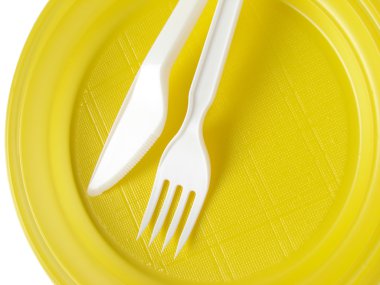 Yellow disposable plate clipart