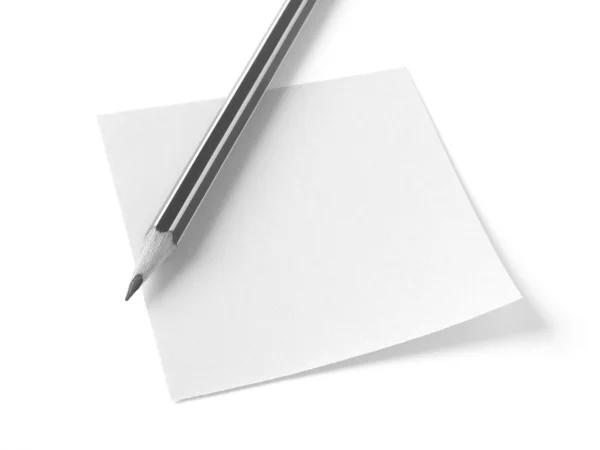 Blank sticker with pencil — Stock Photo, Image