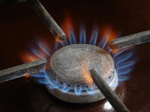 Brinnande gas ring — Stockfoto
