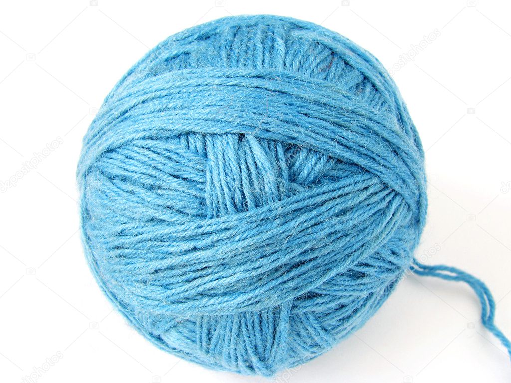 Blue wool skein