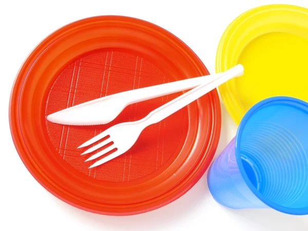 Plastic tableware — Stock Photo, Image