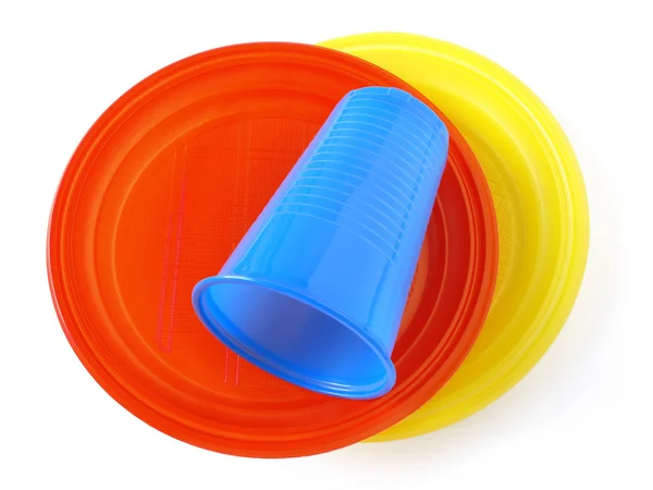 Utensílios de mesa de plástico — Fotografia de Stock