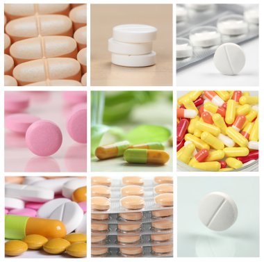 Collage of pills clipart