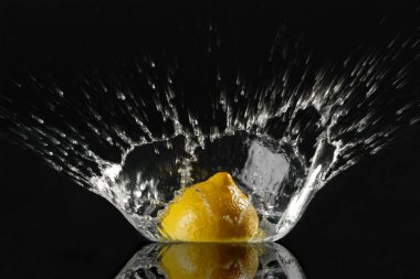 Lemon with water splash clipart