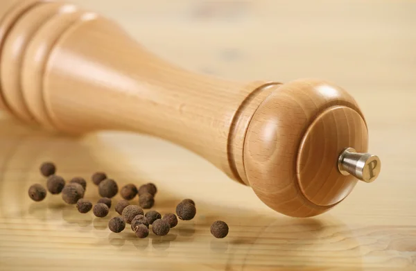 Fából készült peppermill — Stock Fotó