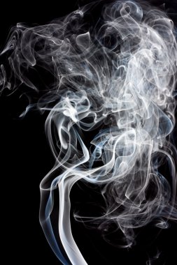 Smoke, black background clipart