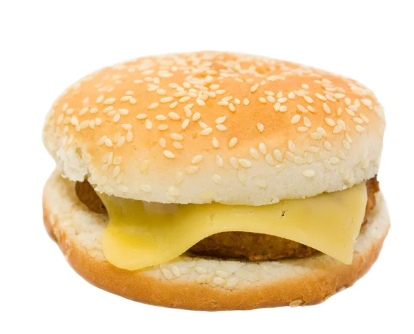 Hambúrguer de queijo, isolado — Fotografia de Stock