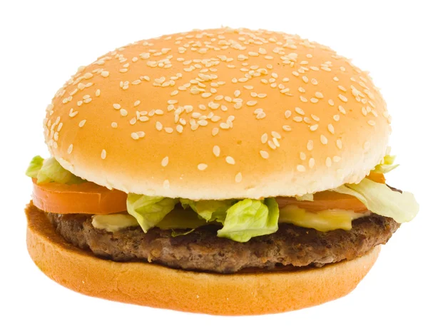 Гамбургер, изолированный — стоковое фото