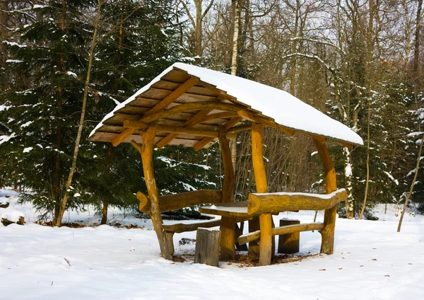 Tonnelle dans les bois, hiver — Photo