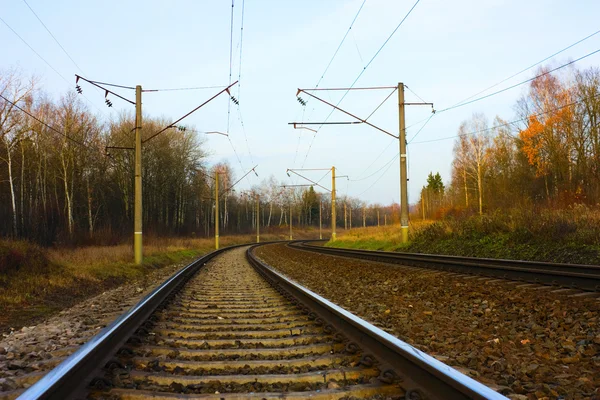 Järnvägen hösten — Stockfoto