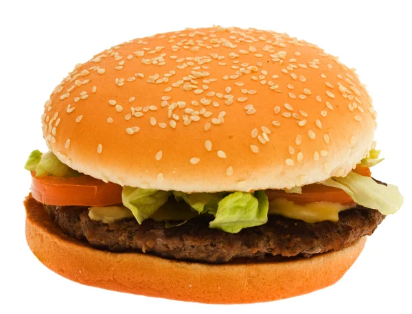 Гамбургер, изолированный — стоковое фото